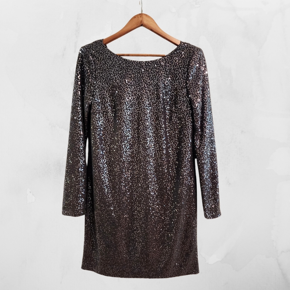 Tibi New York Charcoal Sequin Mini Dress